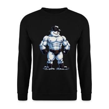 D’accord... un bonhomme de neige bodybuilder... - Sweat-shirt Unisexe - noir - Devant - Alina (178cm) & Michal (187cm)