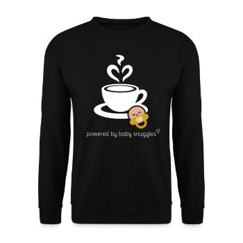 Schnuller, Kaffee & Herz Design für Mütter - Unisex Pullover - Schwarz - Vorne - Alina (178cm) & Michal (187cm)