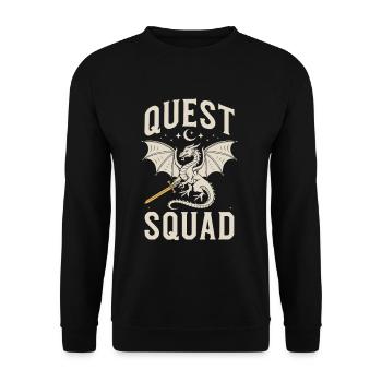 Quest Squad – Drachenabenteuer - Unisex Pullover - Schwarz - Vorne - Alina (178cm) & Michal (187cm)