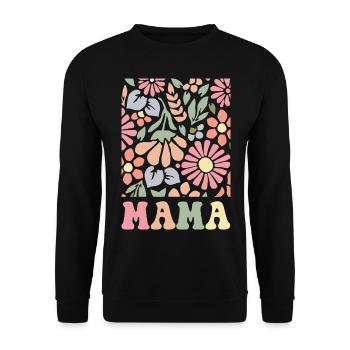 Mama Boho Flora - Unisex Sweatshirt - black - Front - Alina (178cm) & Michal (187cm)