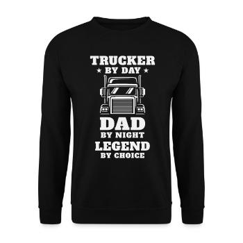 Camionneur et papa – héros sur la route et à la maison - Sweat-shirt Unisexe - noir - Devant - Alina (178cm) & Michal (187cm)