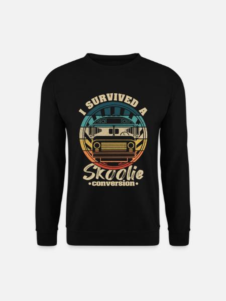 Camping Bus Spruch für einen Skoolie Tüftler - Unisex Pullover - Schwarz