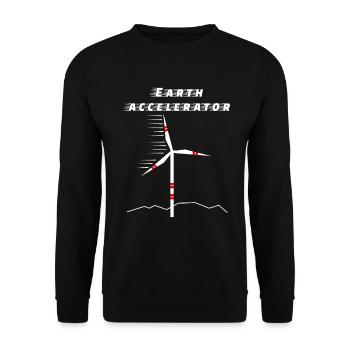 Wind turbine earth accelerator Environment Future Solar - Unisex Sweatshirt - black - Front - Alina (178cm) & Michal (187cm)