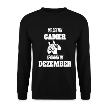 Game Gaming Geburtstag Dezember Konsole Controller - Unisex Pullover - Schwarz - Vorne - Alina (178cm) & Michal (187cm)