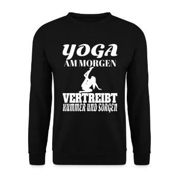 Yoga Lehrerin Kurs Meditation Geschenk Damen Matte - Unisex Pullover - Schwarz - Vorne - Alina (178cm) & Michal (187cm)