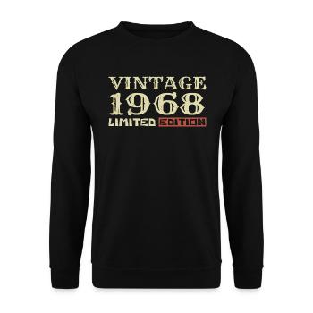 1968 Vintage :56e Anniversaire Cadeau Rétro Unique - Sweat-shirt Unisexe - noir - Devant - Alina (178cm) & Michal (187cm)