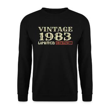 1983 Vintage :41e Anniversaire Cadeau Rétro Unique - Sweat-shirt Unisexe - noir - Devant - Alina (178cm) & Michal (187cm)