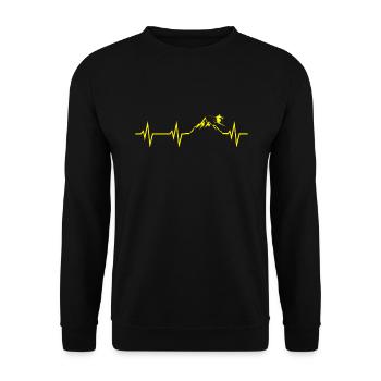 Ski Heartbeat Mountains Ski ECG Cadeau Tshirt - Sweat-shirt Unisexe - noir - Devant - Alina (178cm) & Michal (187cm)