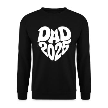 Dad 2025 Herzform Vater Baby Herz Form Papa 2025 - Unisex Pullover - Schwarz - Vorne - Alina (178cm) & Michal (187cm)