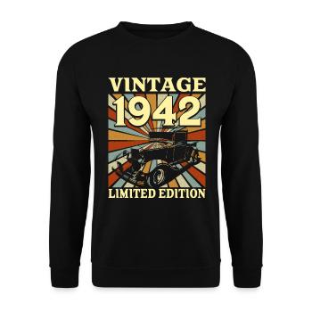 Vintage 80 Jahre 1942 80 Jahre - Unisex Pullover - Schwarz - Vorne - Alina (178cm) & Michal (187cm)