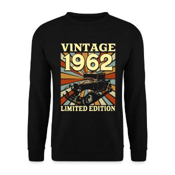 Vintage 60 Jahre 1962 60-jähriges Jubiläum - Unisex Pullover - Schwarz - Vorne - Alina (178cm) & Michal (187cm)
