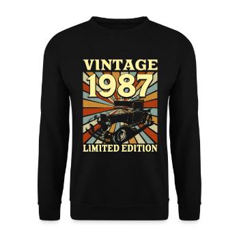 Vintage 35 Years 1987 35th Anniversary - Unisex Sweatshirt - black - Front - Alina (178cm) & Michal (187cm)