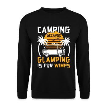 Humour Camping Glamping Vacances - Sweat-shirt Unisexe - noir - Devant - Alina (178cm) & Michal (187cm)