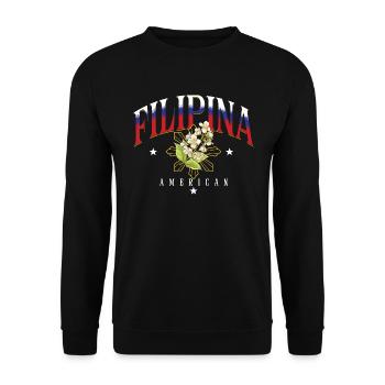 Filipina American Philippines Manila Filipino Gift - Unisex Sweatshirt - black - Front - Alina (178cm) & Michal (187cm)
