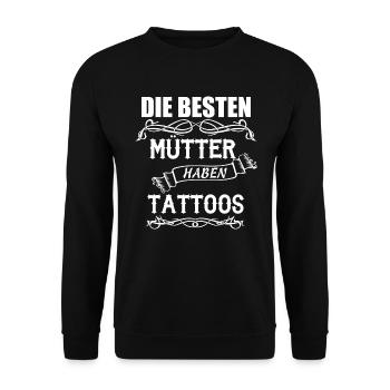 Tattoo Mütter - Unisex Pullover - Schwarz - Vorne - Alina (178cm) & Michal (187cm)
