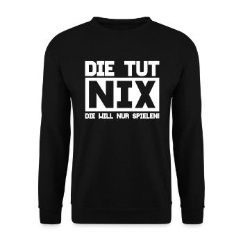 That does nothing - Unisex Sweatshirt - black - Front - Alina (178cm) & Michal (187cm)