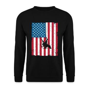Parapente motorisé PPG USA Flag - Sweat-shirt Unisexe - noir - Devant - Alina (178cm) & Michal (187cm)