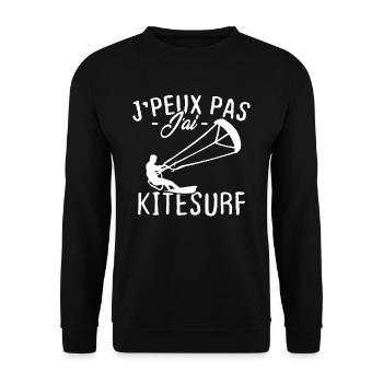 J'peux pas j'ai Kitesurf - Sweat-shirt Unisexe - noir - Devant - Alina (178cm) & Michal (187cm)