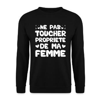 Ne pas toucher propriété de ma femme - Sweat-shirt Unisexe - noir - Devant - Alina (178cm) & Michal (187cm)