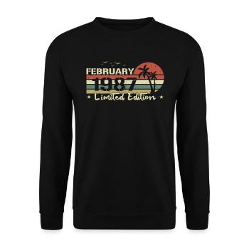 millésime de février 37e anniversaire né 1987 vibe - Sweat-shirt Unisexe - noir - Devant - Alina (178cm) & Michal (187cm)