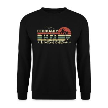 millésime de février 53e anniversaire né 1971 vibe - Sweat-shirt Unisexe - noir - Devant - Alina (178cm) & Michal (187cm)