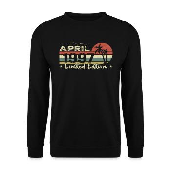vintage april 27th birthday born 1997 vibe - Unisex Sweatshirt - black - Front - Alina (178cm) & Michal (187cm)