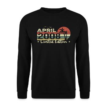 April 16th Anniversary Vintage Born 2008 Vibe - Unisex Sweatshirt - black - Front - Alina (178cm) & Michal (187cm)