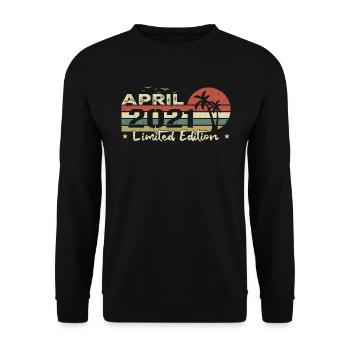 April 3rd Anniversary Vintage Born 2021 Vibe - Unisex Sweatshirt - black - Front - Alina (178cm) & Michal (187cm)