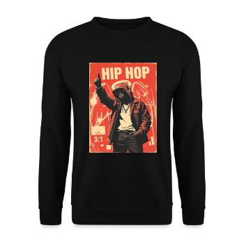 Urbanes Hip-Hop-Design - Unisex Pullover - Schwarz - Vorne - Alina (178cm) & Michal (187cm)