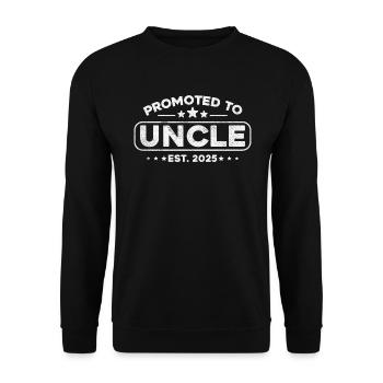 Promoted to uncle in 2025 - Unisex Sweatshirt - black - Front - Alina (178cm) & Michal (187cm)