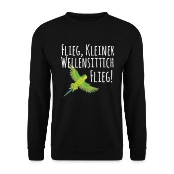 Fly little budgie gift bird friend - Unisex Sweatshirt - black - Front - Alina (178cm) & Michal (187cm)