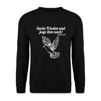 Seek peace and hunt him for dove gift - Unisex Sweatshirt - black - Front - Alina (178cm) & Michal (187cm)