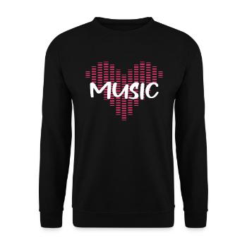 Love Music - Heart Equalizer - Unisex Sweatshirt - black - Front - Alina (178cm) & Michal (187cm)