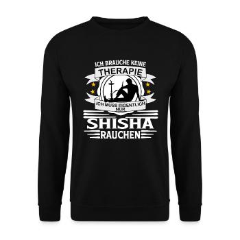Keine Therapie sondern Shisha - Unisex Pullover - Schwarz - Vorne - Alina (178cm) & Michal (187cm)