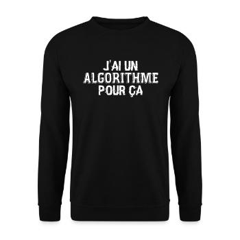 J'Ai Un Algorithme Pour Ça - Sweat-shirt Unisexe - noir - Devant - Alina (178cm) & Michal (187cm)