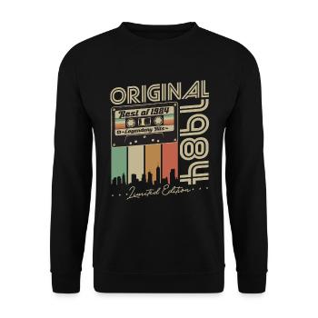 Original 1984 Jahrgang Vintage Retro Geburtstag - Unisex Pullover - Schwarz - Vorne - Alina (178cm) & Michal (187cm)
