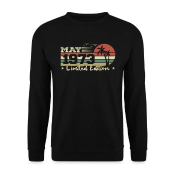 May Vintage 51st Anniversary Born 1973 Vibe - Unisex Sweatshirt - black - Front - Alina (178cm) & Michal (187cm)