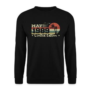 Mai Jahrgang 35. Jahrestag Geboren 1989 Vibe - Unisex Pullover - Schwarz - Vorne - Alina (178cm) & Michal (187cm)