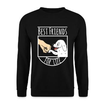 Bichon Frise Best Friends For Life - Unisex Sweatshirt - black - Front - Alina (178cm) & Michal (187cm)