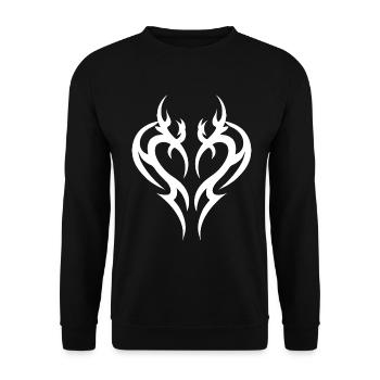 Tribal Heart Tattoo for Emo and Goth - Unisex Sweatshirt - black - Front - Alina (178cm) & Michal (187cm)