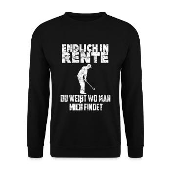 Enfin à la retraite - Golf golfeurs drôles de vieilles phrases - Sweat-shirt Unisexe - noir - Devant - Alina (178cm) & Michal (187cm)