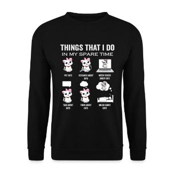 Funny cat lover shirt for cat mom and dad cats - Unisex Sweatshirt - black - Front - Alina (178cm) & Michal (187cm)
