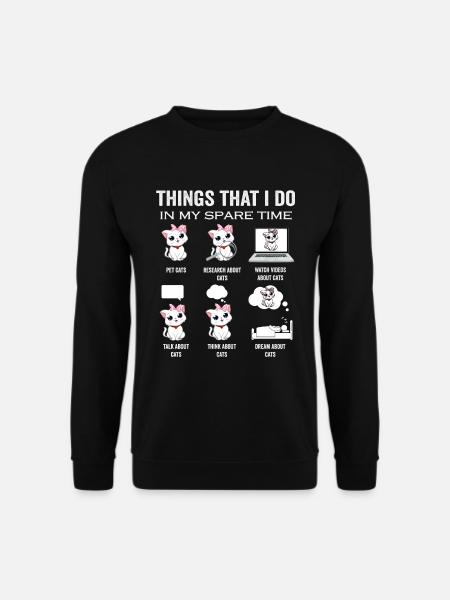 Lustiges Katzenliebhaber-Shirt für Katzenmama und Papa Katzen - Unisex Pullover - Schwarz