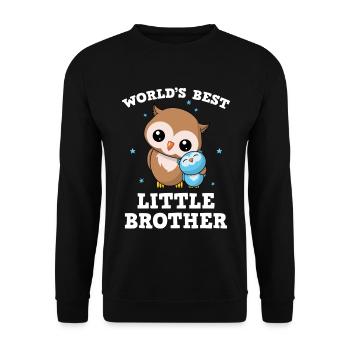 World's Best Little Brother - Kleiner Bruder Eulen - Unisex Pullover - Schwarz - Vorne - Alina (178cm) & Michal (187cm)