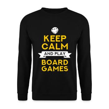 Keep Calm And Play Board Games - board games fan - Unisex Sweatshirt - black - Front - Alina (178cm) & Michal (187cm)