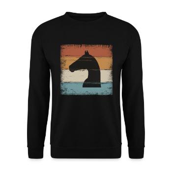 Horse Equitation Horseback Riding Horse Head Gift - Unisex Sweatshirt - black - Front - Alina (178cm) & Michal (187cm)