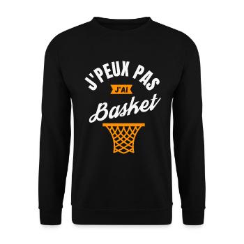 J Peux Pas J Ai Basket - Sweat-shirt Unisexe - noir - Devant - Alina (178cm) & Michal (187cm)