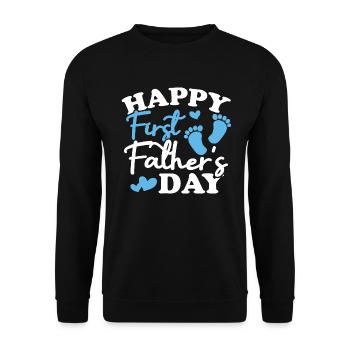 Joyeuse première fête des pères - Sweat-shirt Unisexe - noir - Devant - Alina (178cm) & Michal (187cm)