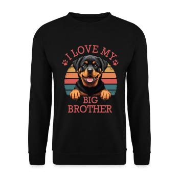 I love my big brother Rottweiler enfant bébé chien - Sweat-shirt Unisexe - noir - Devant - Alina (178cm) & Michal (187cm)