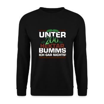 Landwirt Unter 200 Hektar bumms ich gar nichts - Unisex Pullover - Schwarz - Vorne - Alina (178cm) & Michal (187cm)